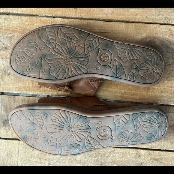 Born Leather Brown  Tan Boho Slide Sandals Size 9 - Picture 4 of 4